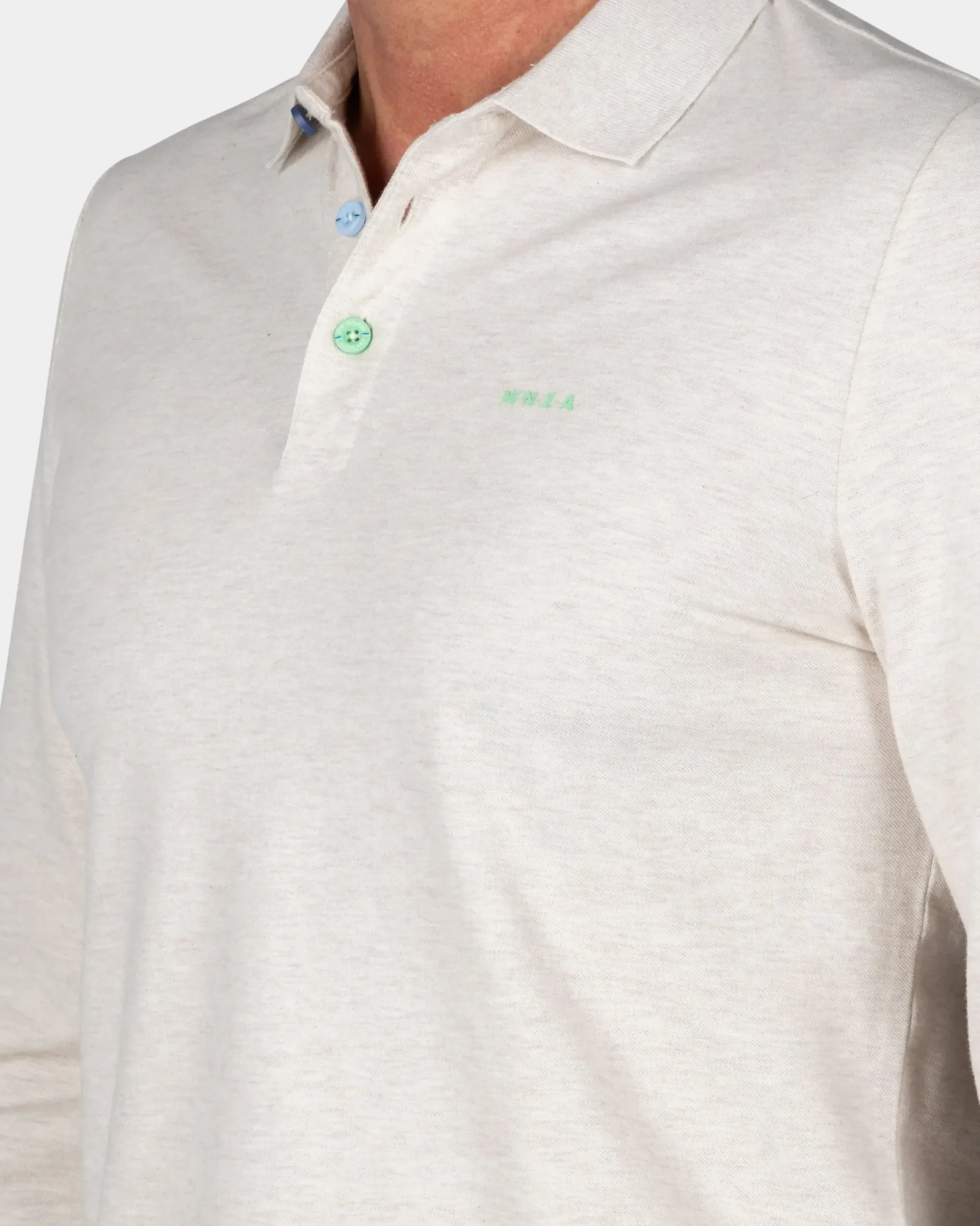 Longsleeve katoenen beige polo