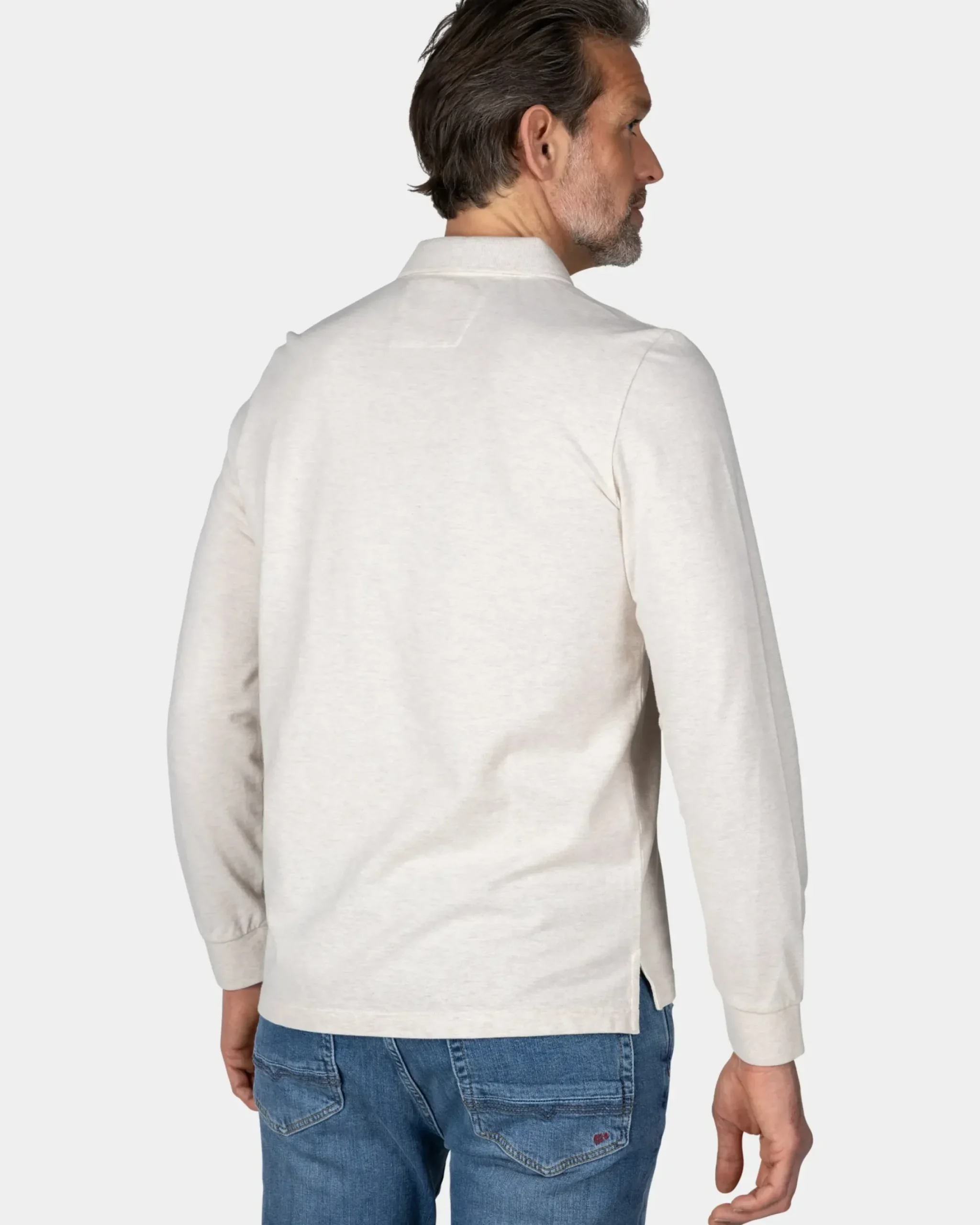 Longsleeve katoenen beige polo