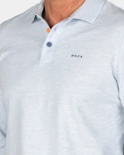 Longsleeve katoenen blauwe polo