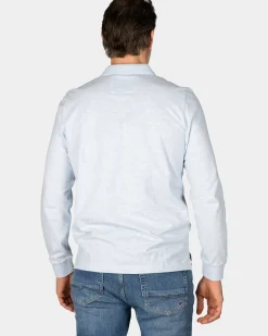 Longsleeve katoenen blauwe polo