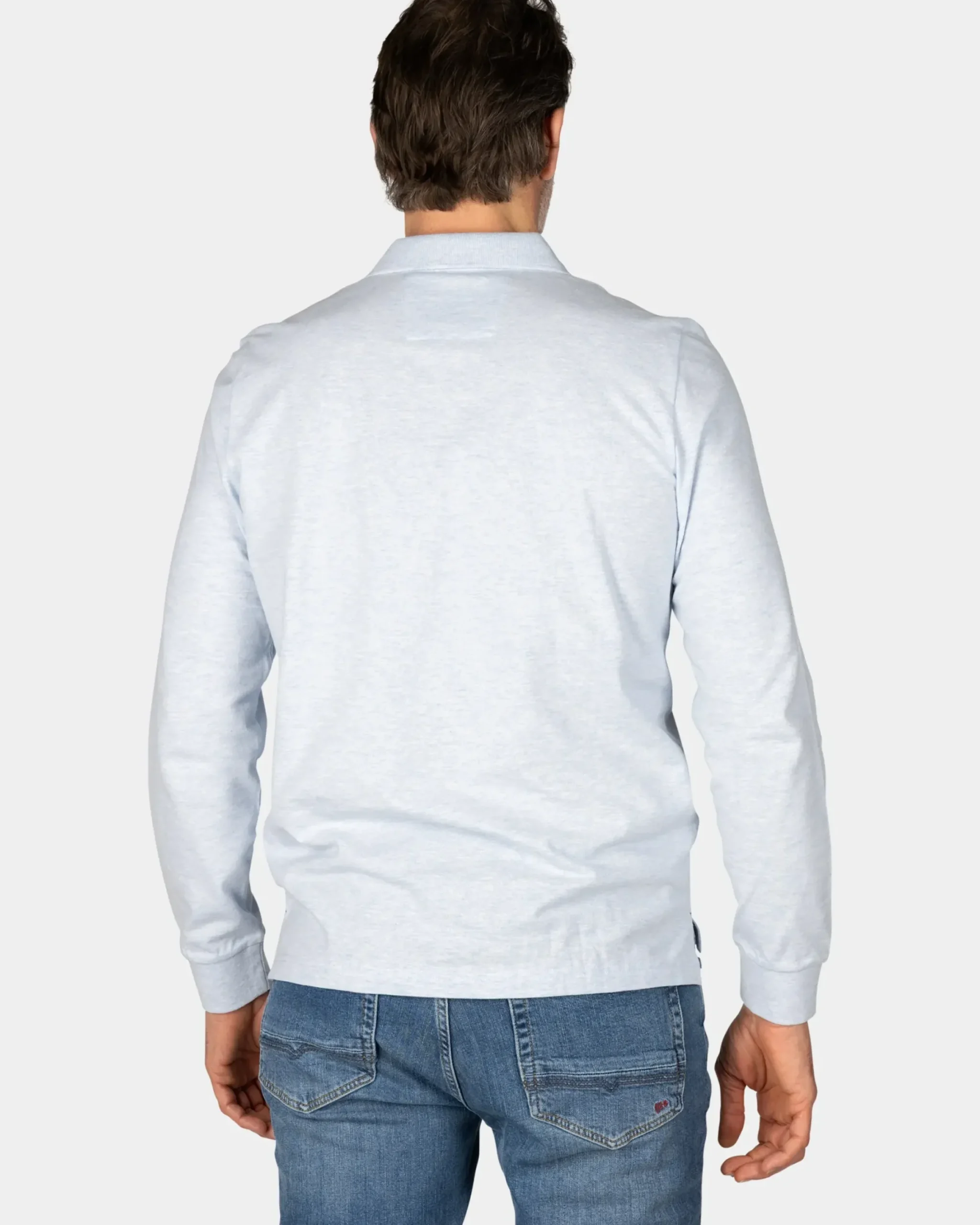 Longsleeve katoenen blauwe polo