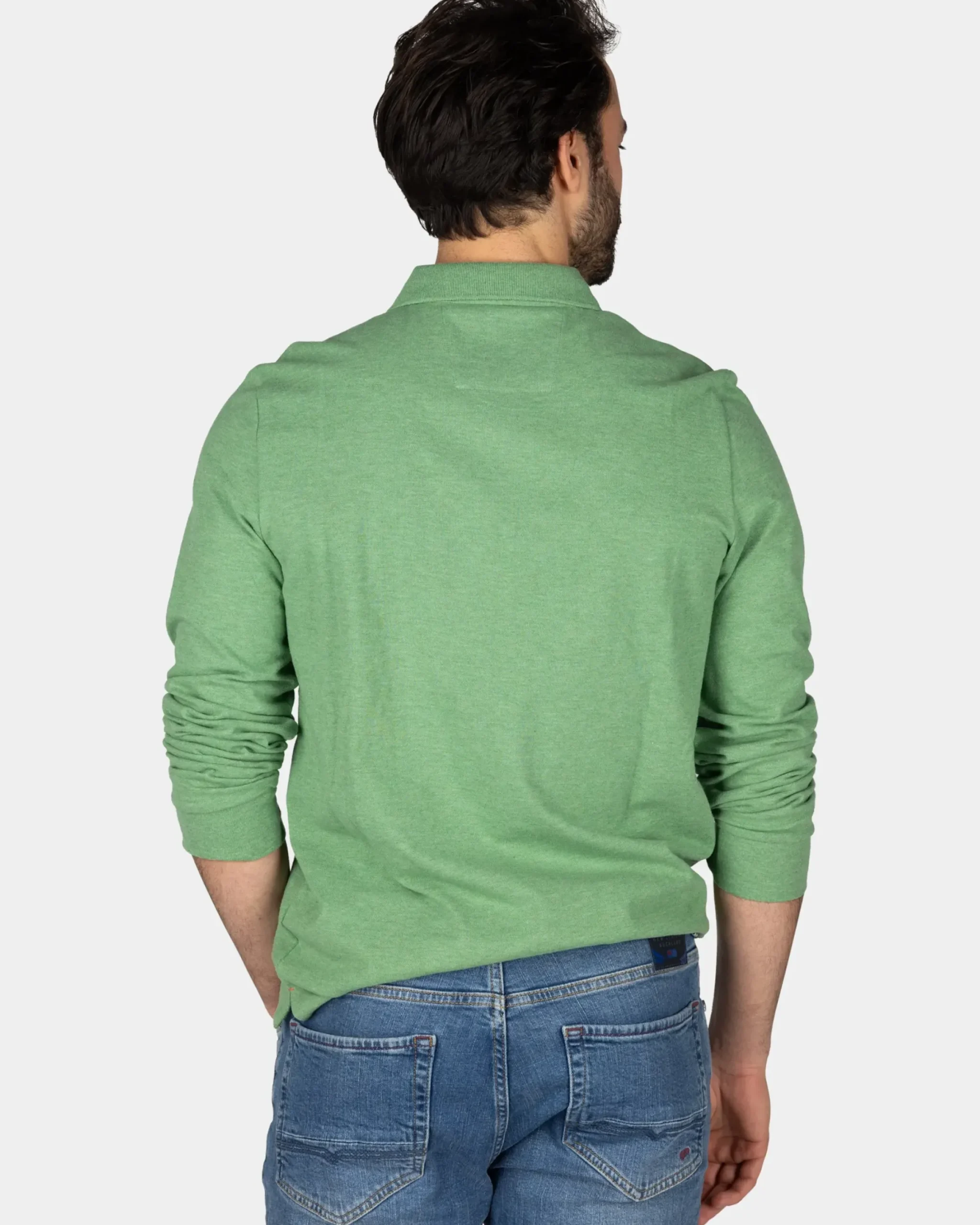Longsleeve katoenen groene polo