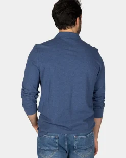 Longsleeve katoenen navy polo