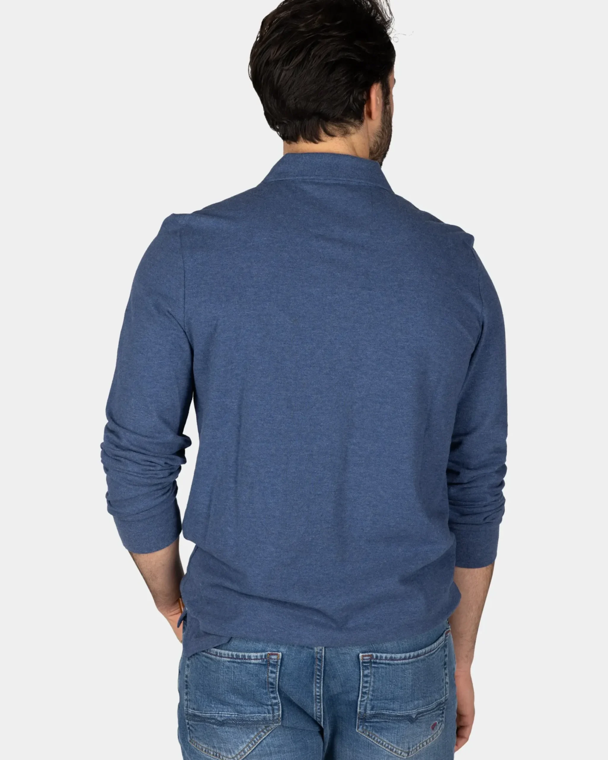 Longsleeve katoenen navy polo