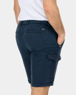 Lyocell katoenen cargo korte broek - Key Navy