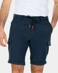 Lyocell katoenen cargo korte broek - Key Navy
