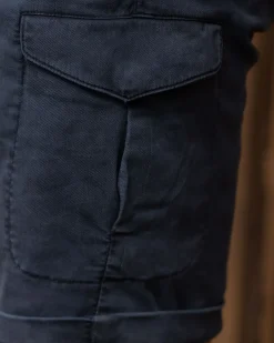Lyocell katoenen cargo korte broek - Key Navy