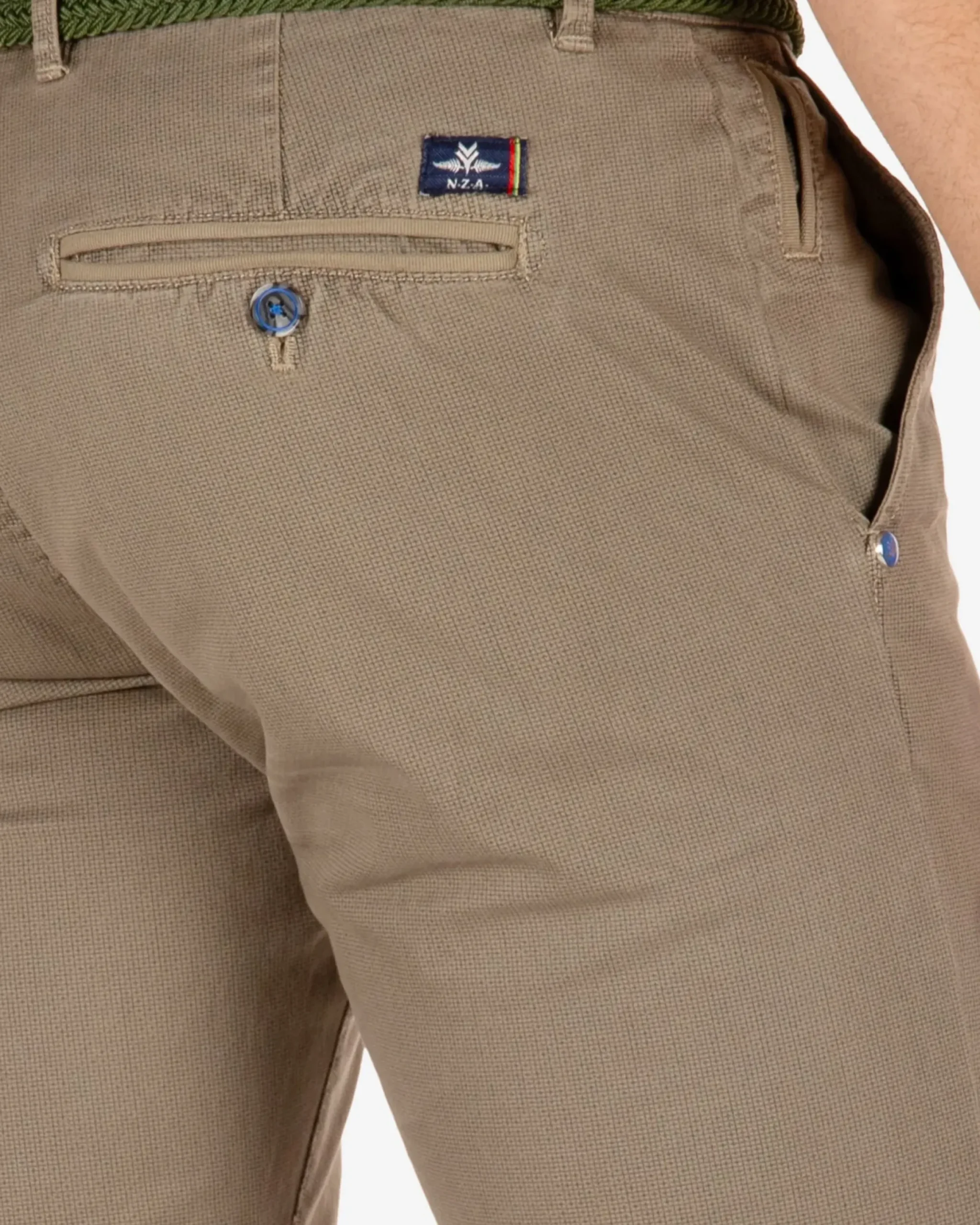 Napier Twill Stretch Print broek - Sand Stone