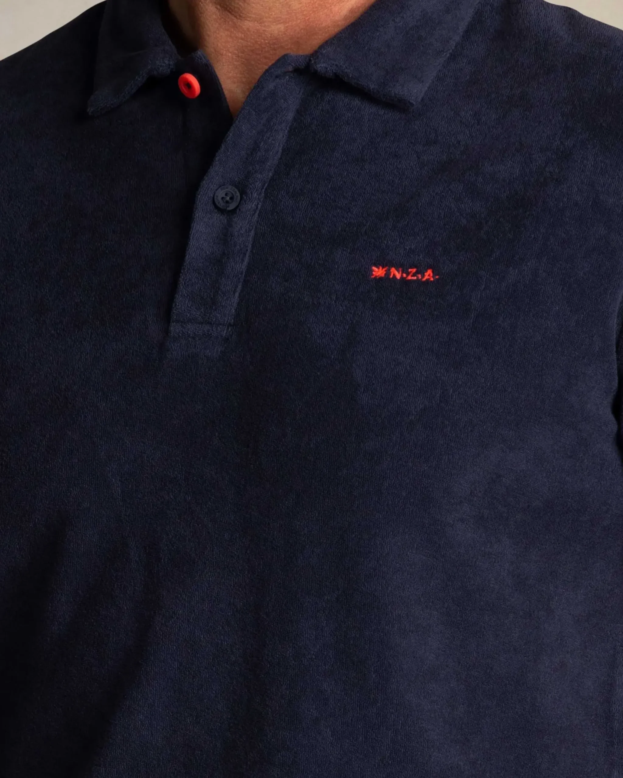 Navy badstof polo