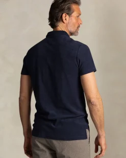 Navy badstof polo