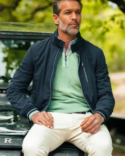 Navy bomberjack met stretch