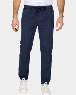 Navy chino met koord in de taille