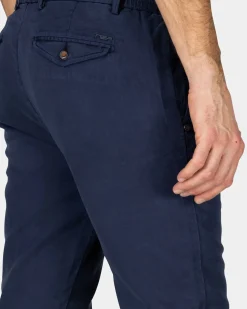 Navy chino met koord in de taille