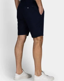 Navy chino short met stretch