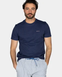 Navy effen t-shirt van organisch katoen
