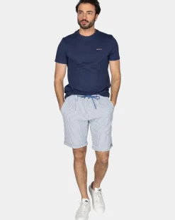 Navy effen t-shirt van organisch katoen
