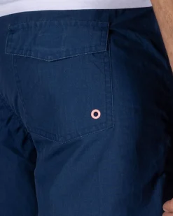 Navy effen zwembroek met lycra binnenbroek