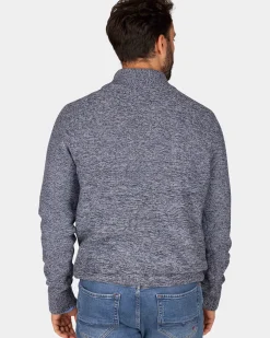 Navy gebreide pullover met halve rits - Winter Navy