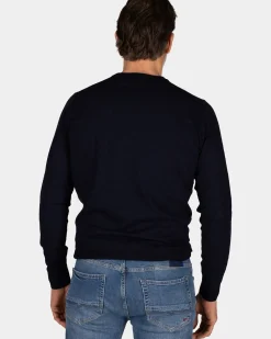 Navy katoenen longsleeve