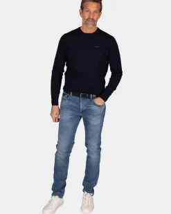 Navy katoenen longsleeve