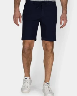 Navy katoenen short met stretch