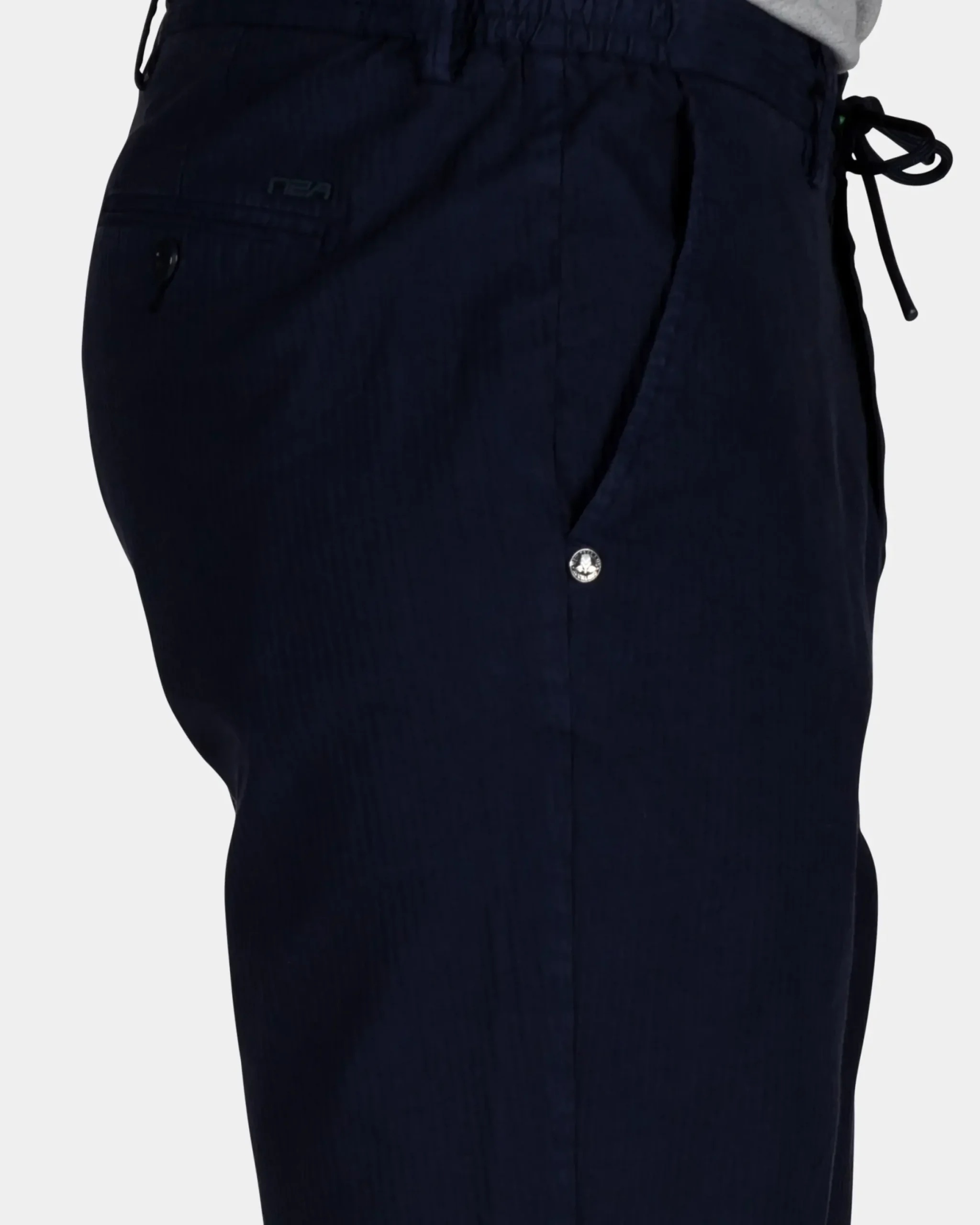 Navy katoenen short met stretch