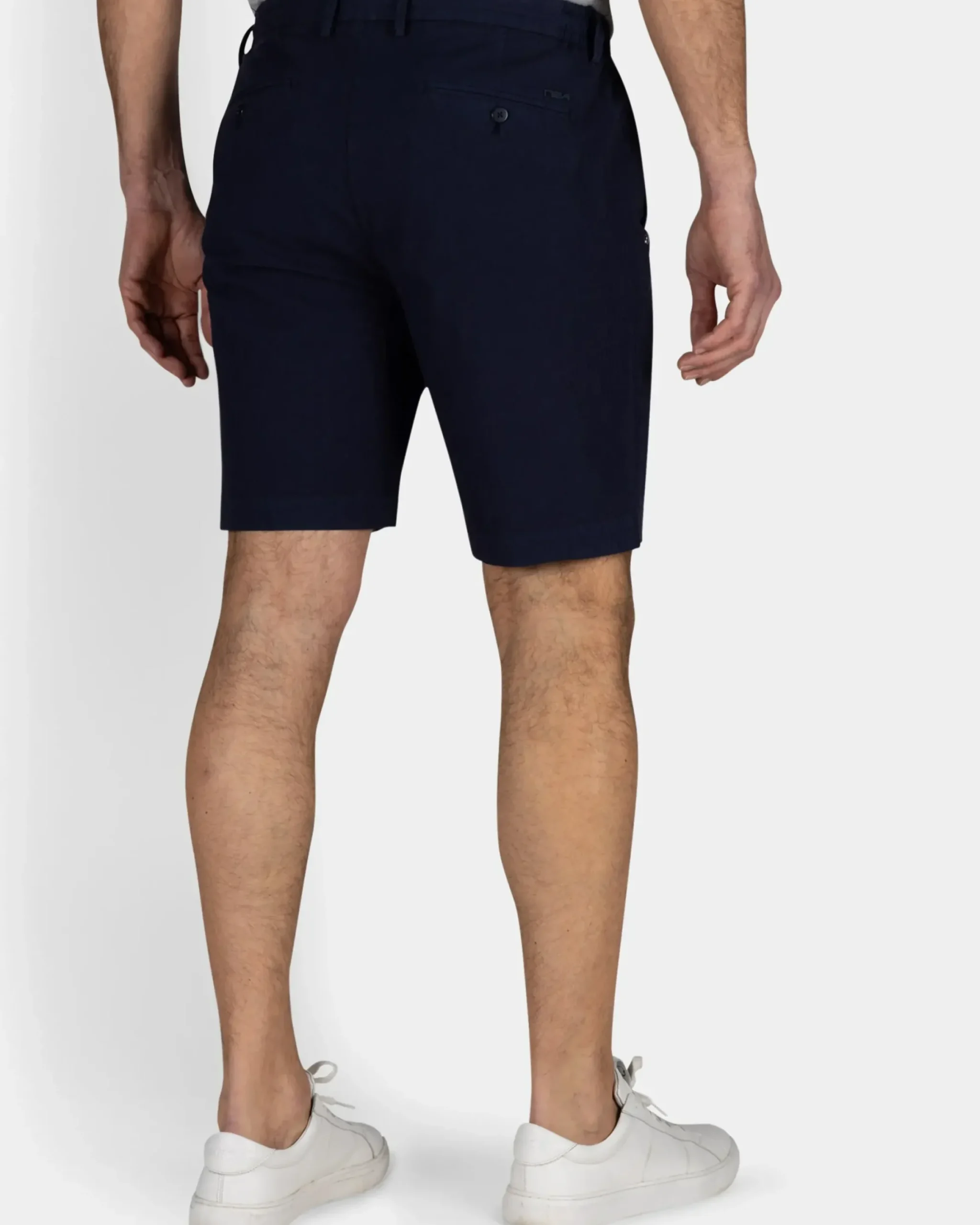 Navy katoenen short met stretch