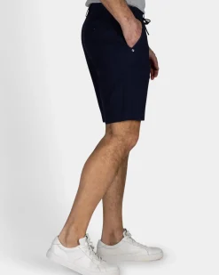 Navy katoenen short met stretch