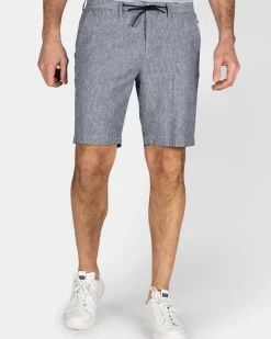 Navy linnen cargo short