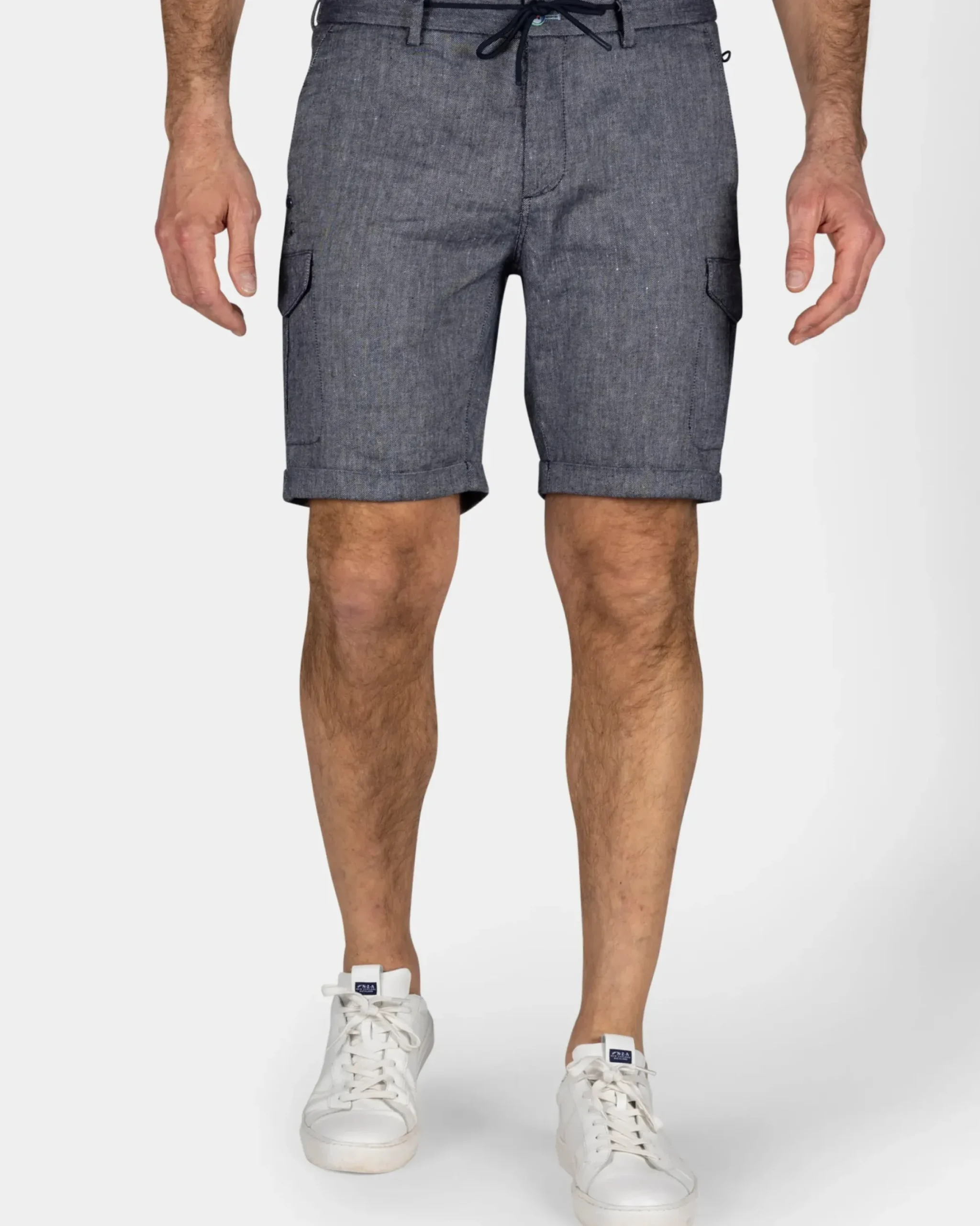 Navy linnen chino short