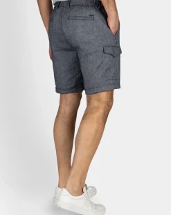 Navy linnen chino short