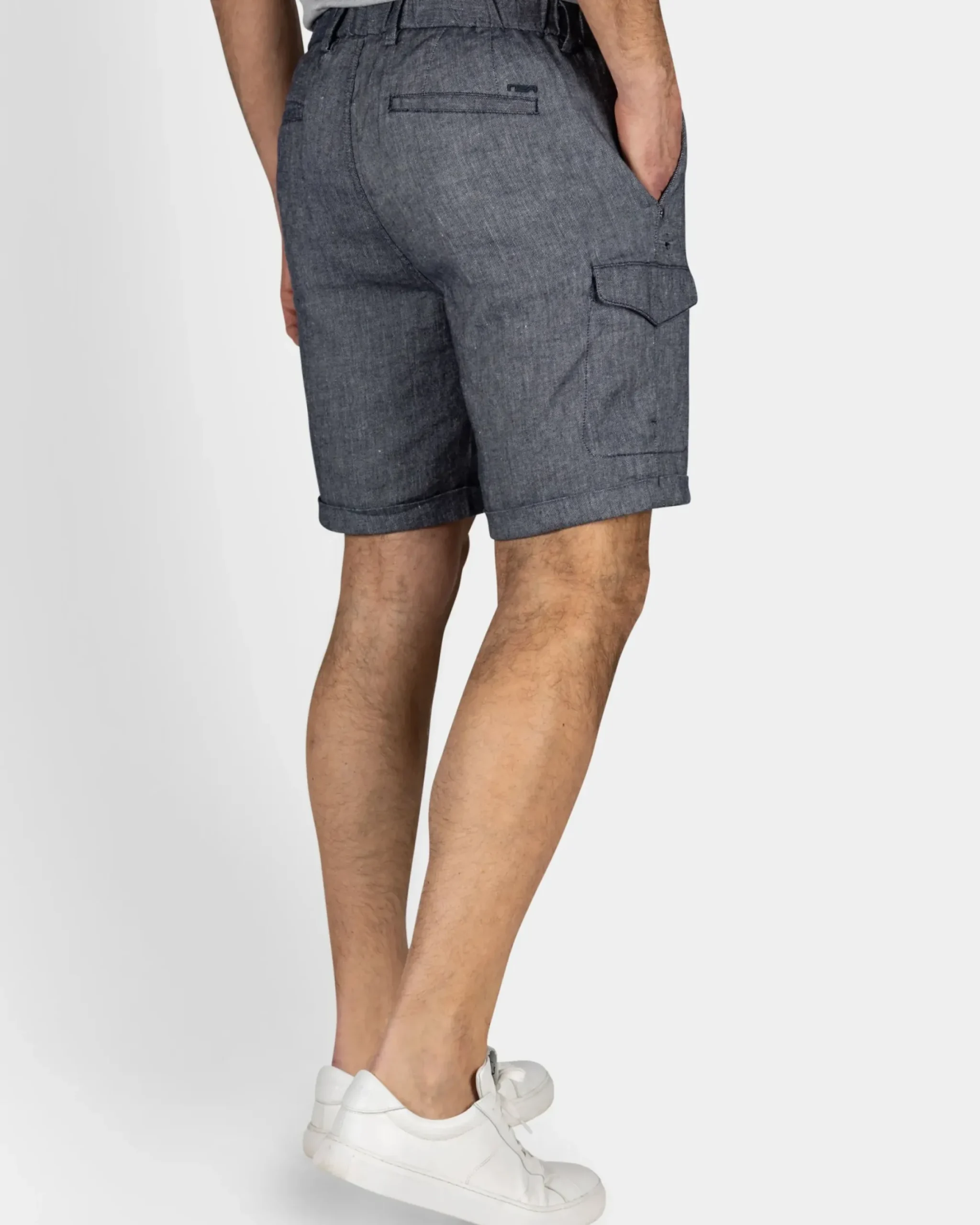 Navy linnen chino short