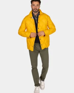 Okergele gewatteerde jas - Warm Ocre