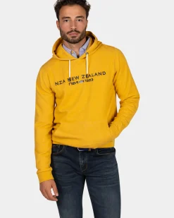 Okergele hoodie met logo - Warm Ocre