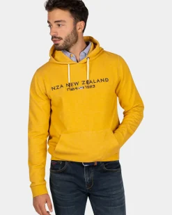 Okergele hoodie met logo - Warm Ocre