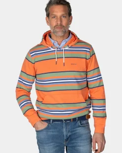 Oranje gestreepte hoodie