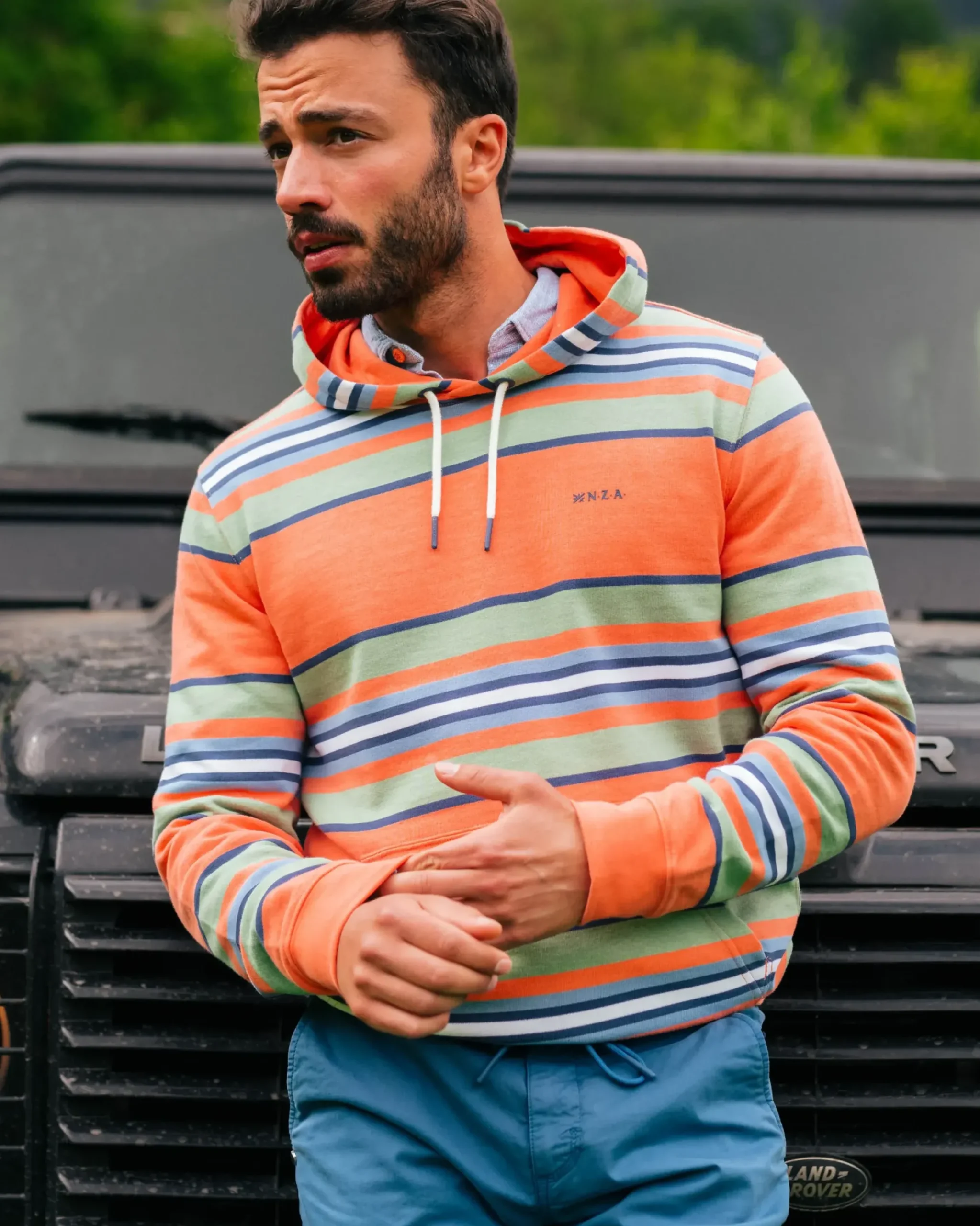 Oranje gestreepte hoodie