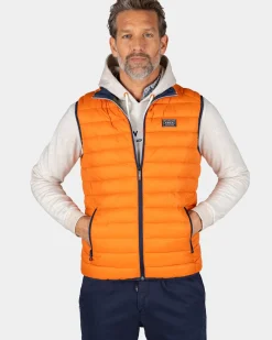 Oranje gewatteerde bodywarmer - Almond Orange