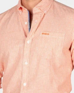 Oranje linnen overhemd - Golden Orange