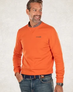 Oranje sweater met ronde hals - Ginger Orange