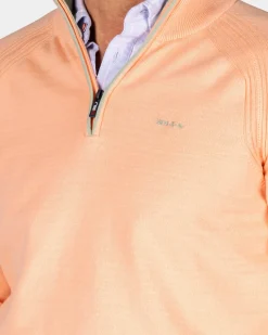 Oranje trui met halve rits