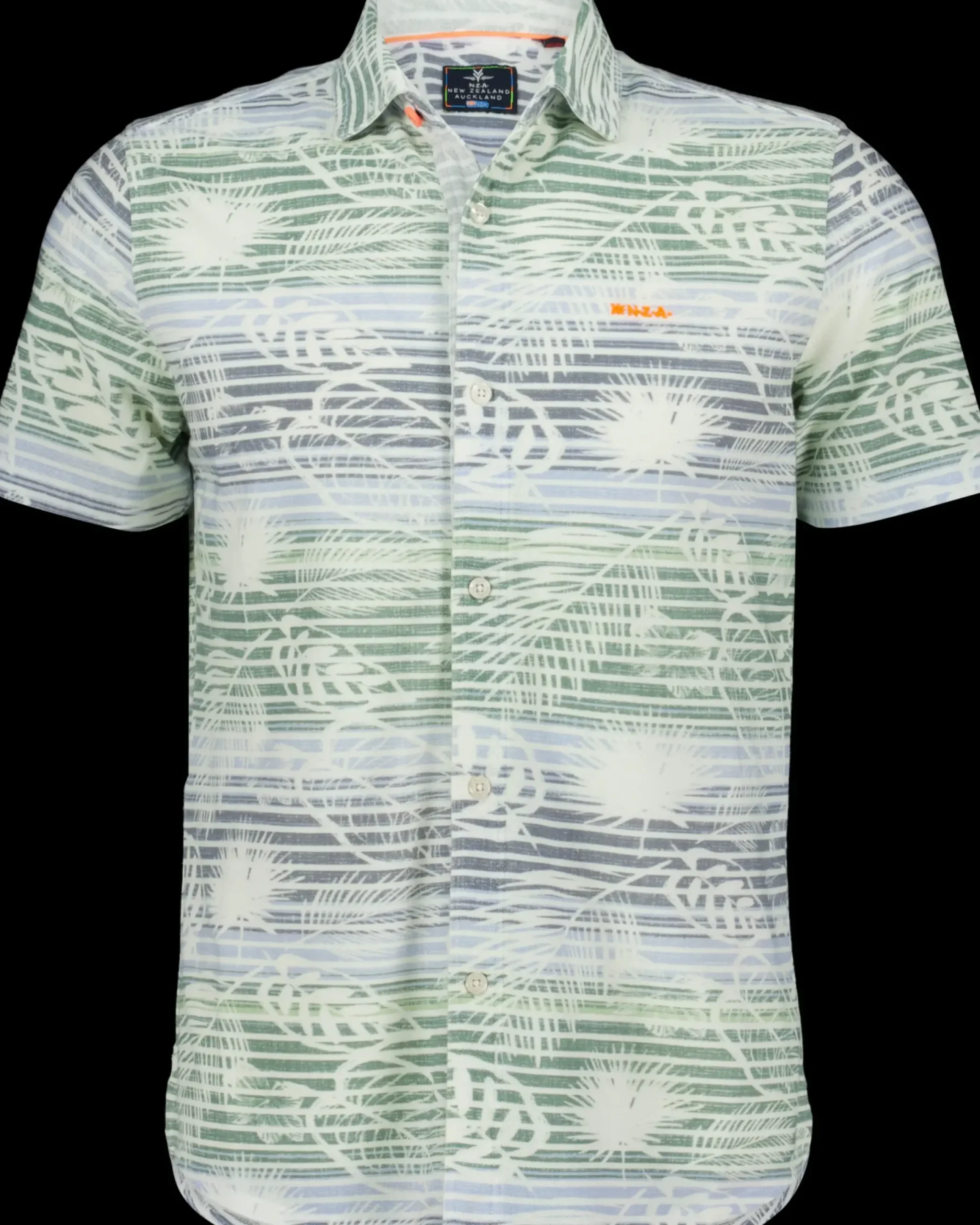 Overhemd met korte mouwen en bloemenprint legergroen - High Summer Army
