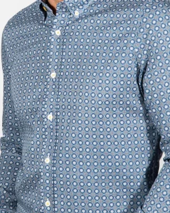 Overhemd met lange mouwen en print Rotootuaura - Storm Blue