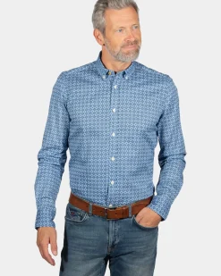 Overhemd met lange mouwen en print Rotootuaura - Ink Navy
