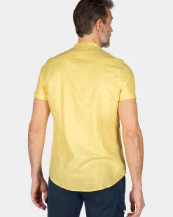 Overhemd zonder kraag met korte mouw - Iguana Yellow
