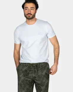 Pastelblauw t-shirt met elastaan