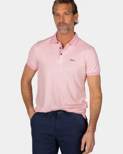Pastelroze polo met modaal