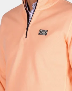 Perzikkleurige sweater met halve rits