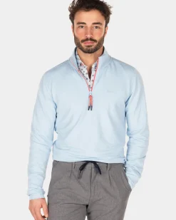Polyester trui met rits - Universal Blue
