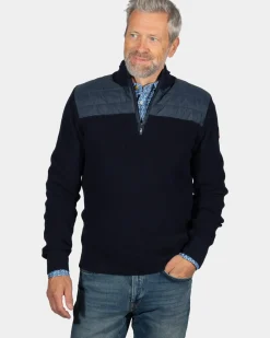 Pullover met halve rits Trinity - Ink Navy